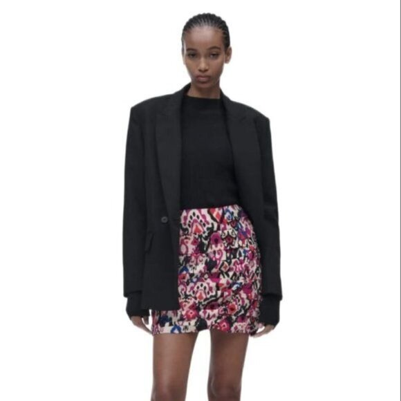 ZARA DRAPED PRINTED SKIRT MULTICOLORED | 7484/077 SIZE XS - Picture 1 of 10